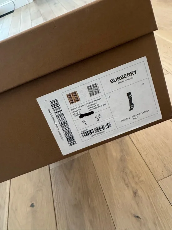 Burberry Tan and Black Check Stretch Sock Booties - Picture 10 of 10